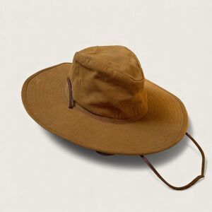 Brixton Brown Wide Brim Hat Leather Chin Strap Size Small S Unisex